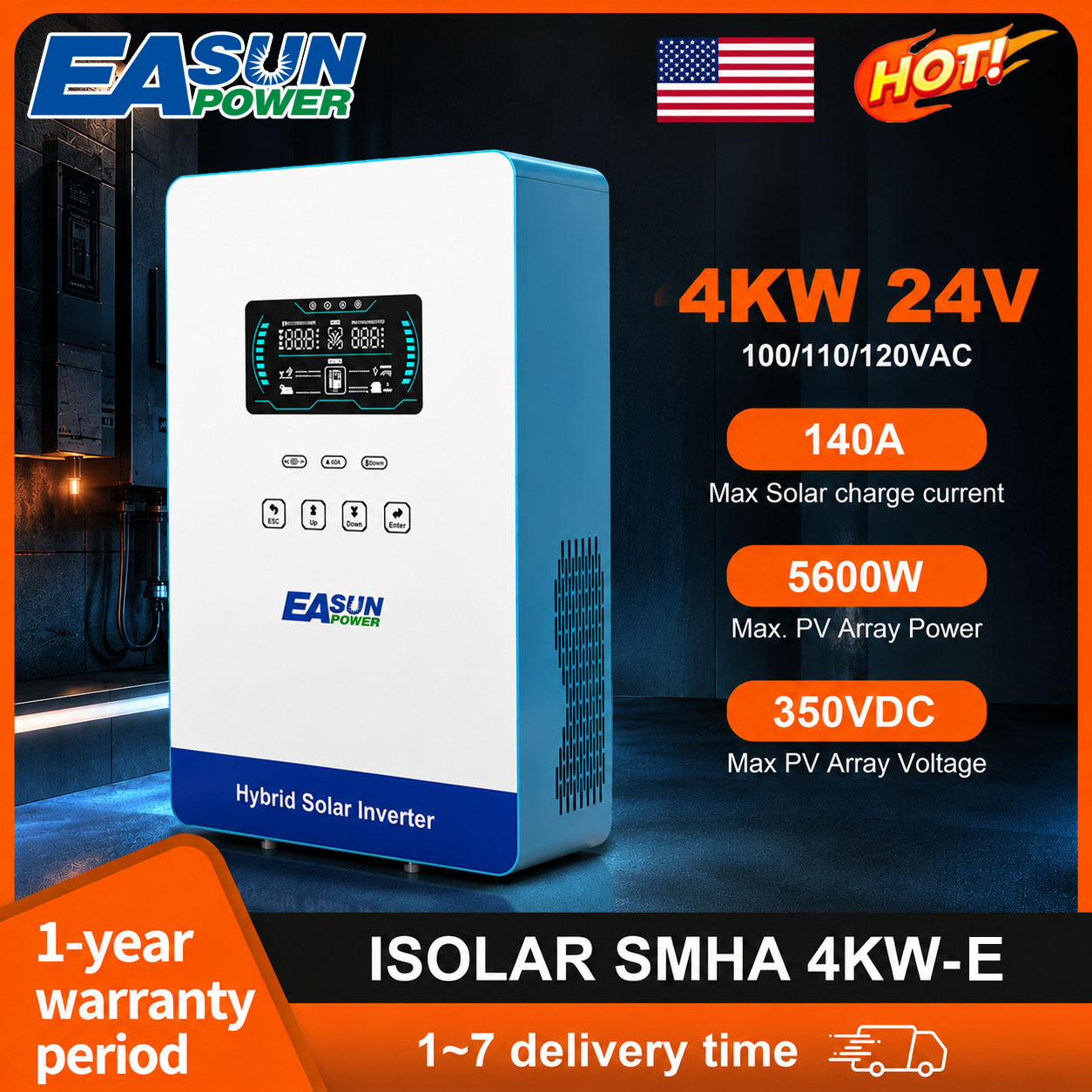 Grid Tie Inverter Limiter 2000W - EASUN POWER 4 кВт 120В Автономный