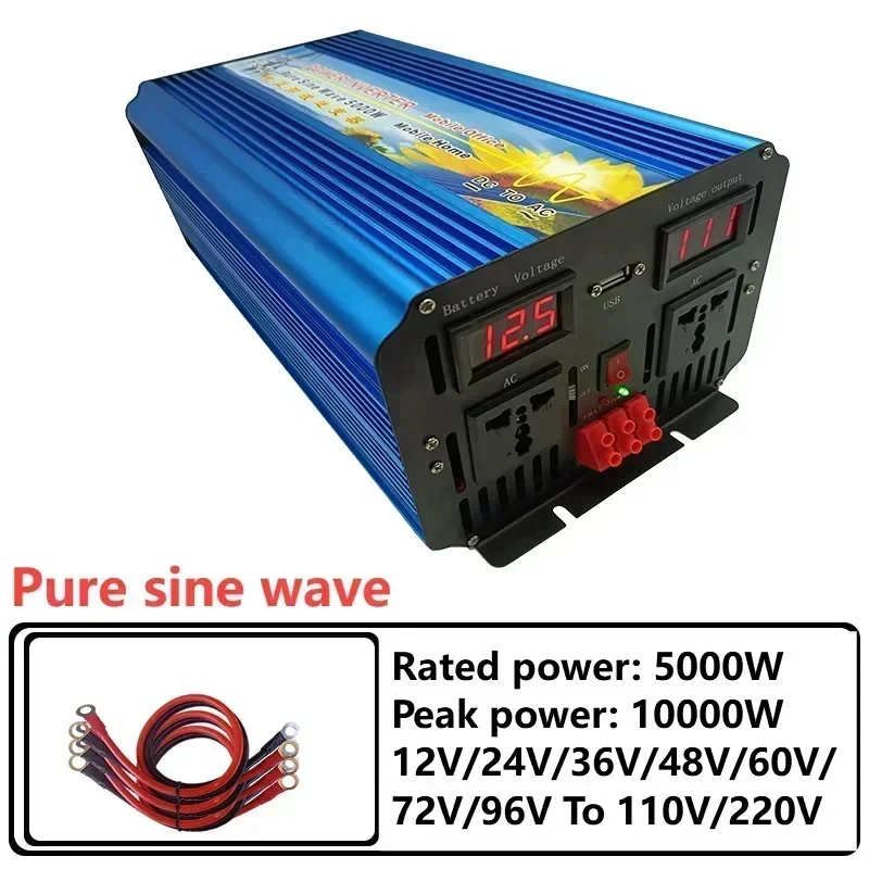 5000 Вт, 12 В, 24 В, 36 В, 48  – обзор и цена Pure Sine Wave Inverter 5000W 48V 220V